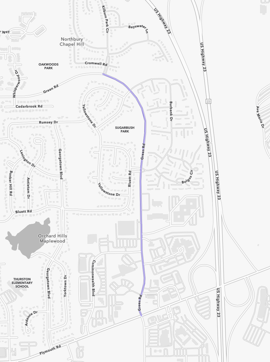 Green Road Reconfiguration project extent