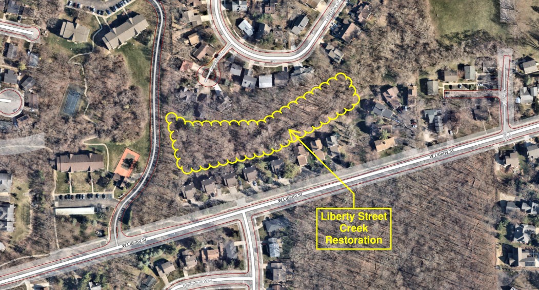 Boundaries of the Liberty Stormwater Management Restoration project 