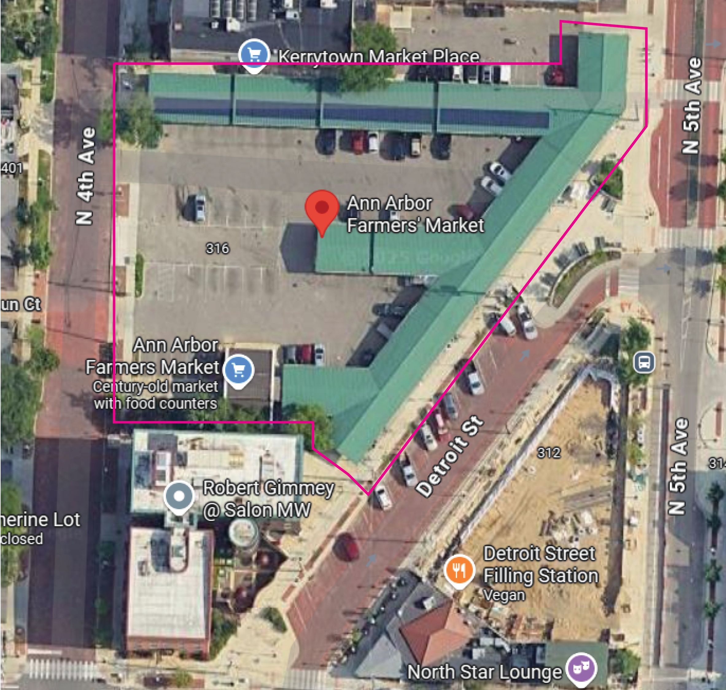 aerial of farmers market