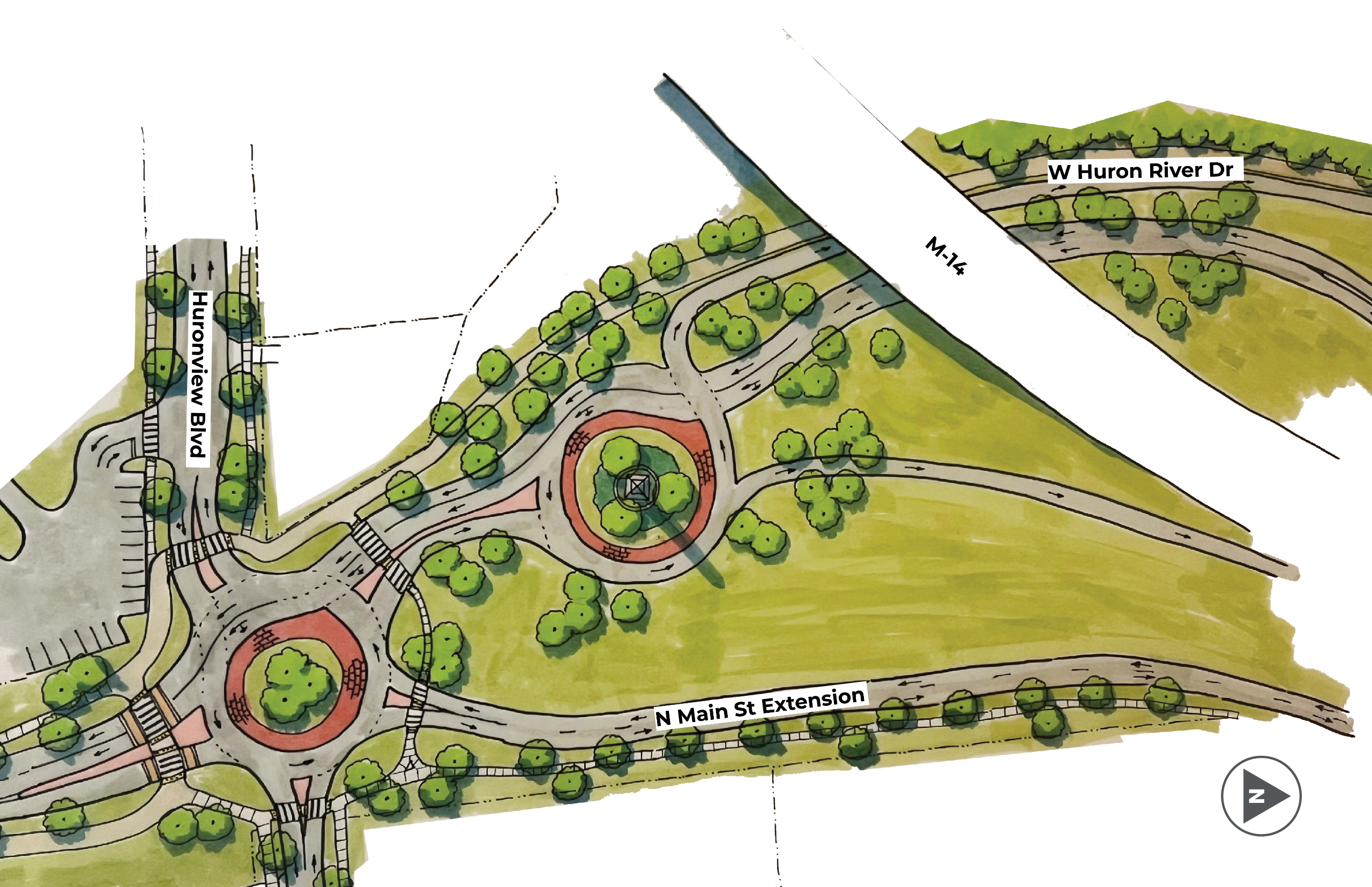 M-14 Interchange Section