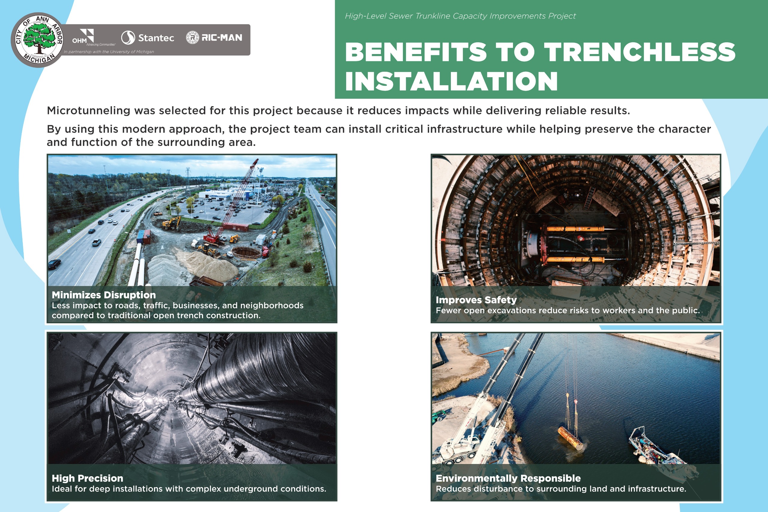 Benefits to trenchless installation