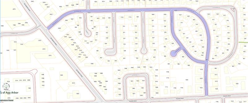 Arbordale and Sherwood water main and resurfacing project extent