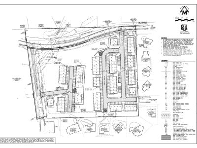 Site layout plan showing building location and configuration. 